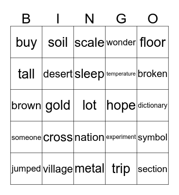 BINGO 4TH Bingo Card