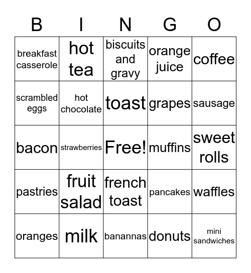 brunch bingo Card