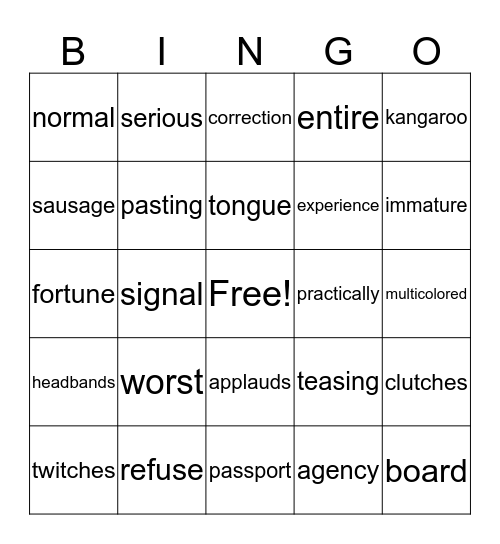 **Amber Brown is Not a Crayon** Bingo Card