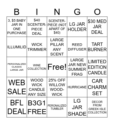 YANKEE BINGO Card