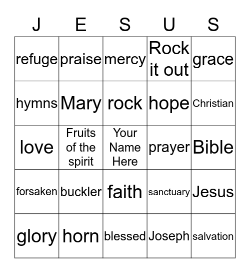 VBS: God is Present! Bingo Card