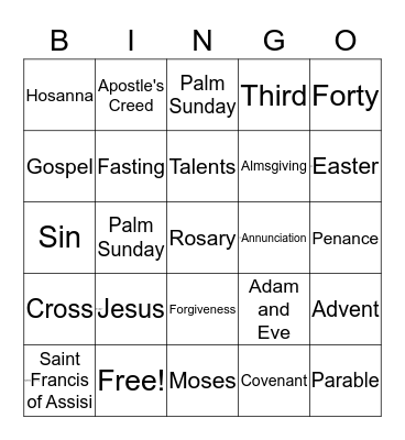 Review Game! Bingo Card