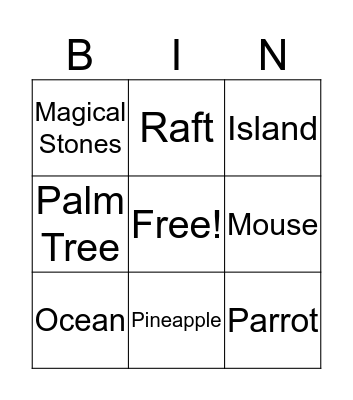 Milo and the Mysterious Island Bingo Card