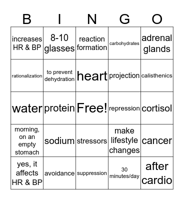Wellness Bingo Card