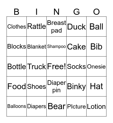 Baby Neet Bingo Card