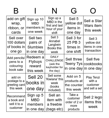 PAPER PLUS BINGO Card