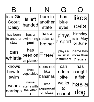 GS Troop 6072  Bingo Card