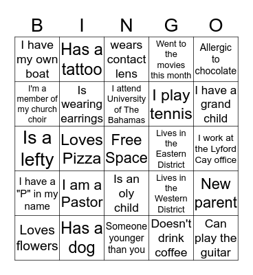MB& H find someone who ..... Bingo Card