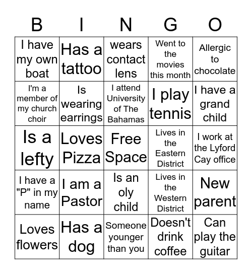 MB& H find someone who ..... Bingo Card