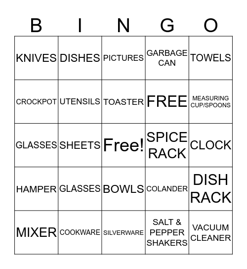ALLISON'S AND TANNERS SHOWER Bingo Card