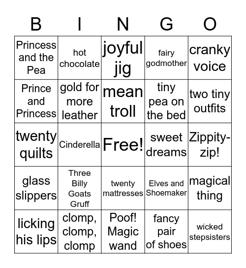 Fairytales Bingo Card