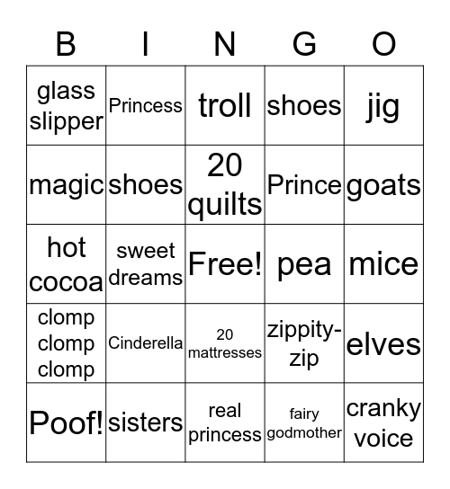 Fairytales Bingo Card