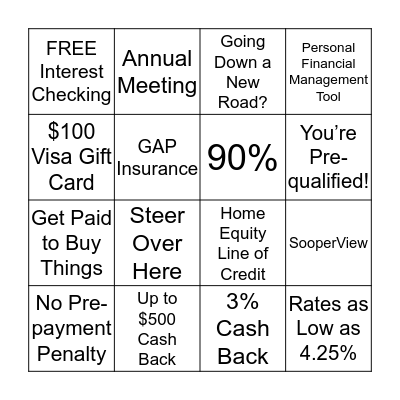 Sales Meeting Bingo Card