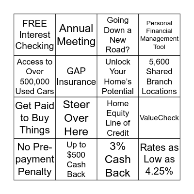 Sales Meeting Bingo Card