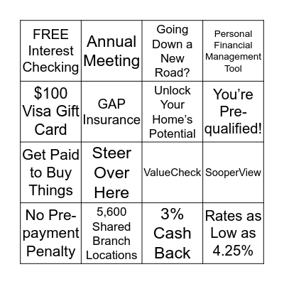 Sales Meeting Bingo Card