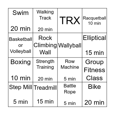 FIT BINGO Card