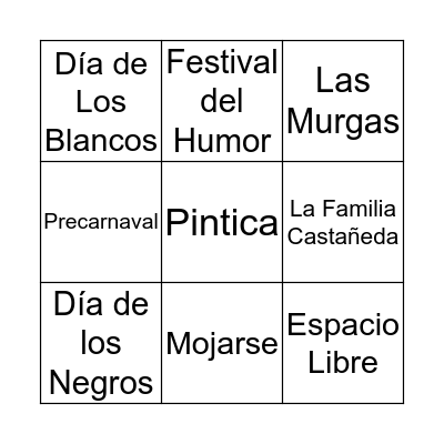 Carnaval BINGO! Bingo Card