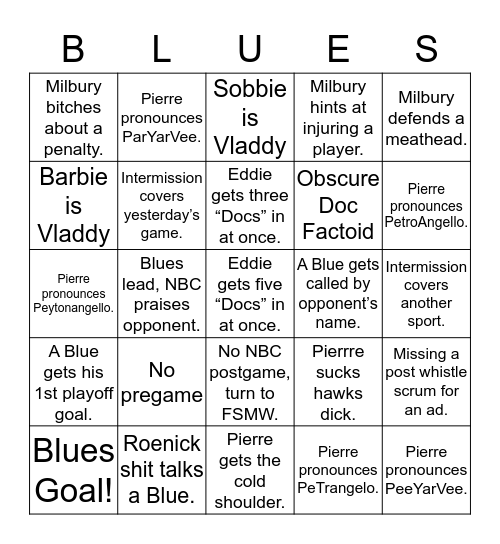 NBC Bingo Card