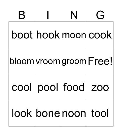 oo bingo Card