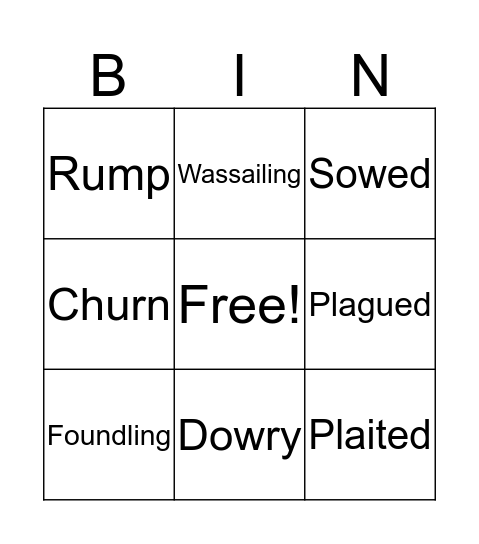 Catherine called birdy Bingo Card