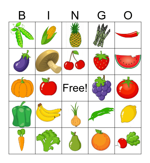 Garden Bingo Card