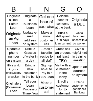 Sample Card Bingo Card