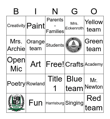 Rowland Academy  Bingo Card