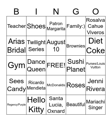 Rosalva Viveros Bingo Card