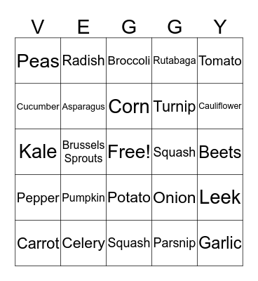 Garden Fun Bingo Card