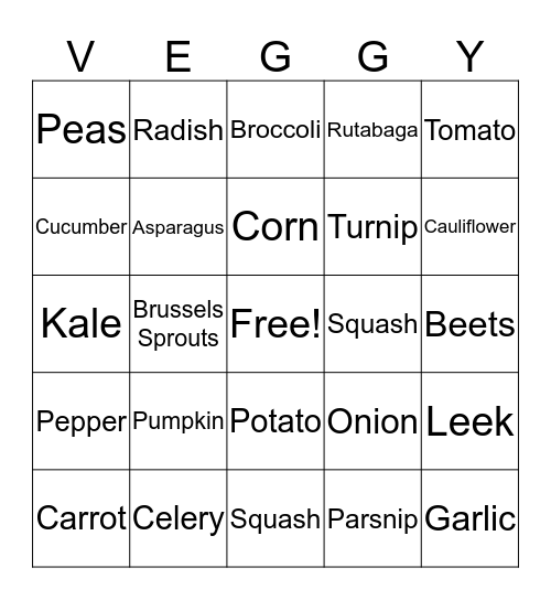 Garden Fun Bingo Card