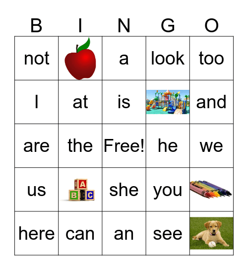 Spelling Bingo Card