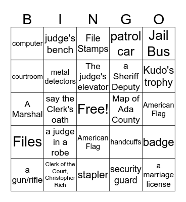 Scavenger Hunt BINGO Card