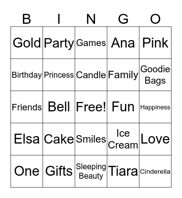 Londons 1st Birthday Bingo Card