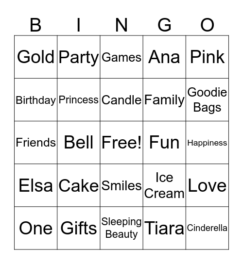 Londons 1st Birthday Bingo Card