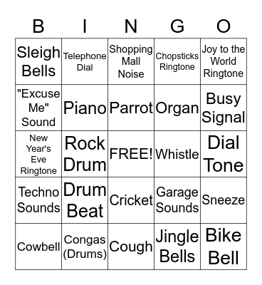 Audio Bingo Card