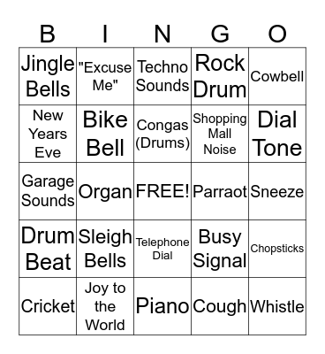 Audio Bingo Card #3 Bingo Card