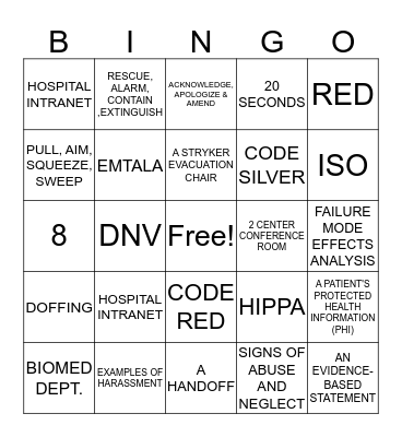 Compliance Bingo Card