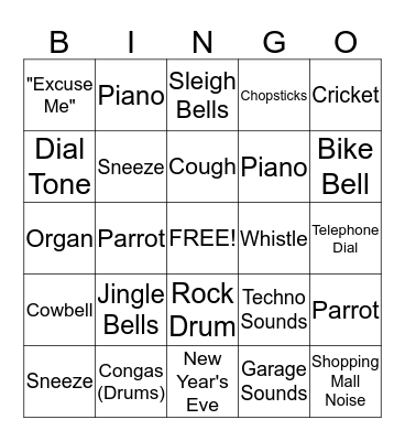 Audio Bingo Card #7 Bingo Card