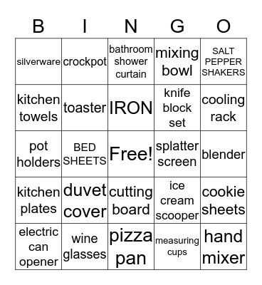 BRIDAL     BINGO Card