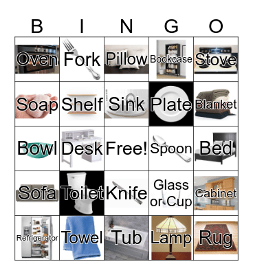 Household Objects Bingo Card