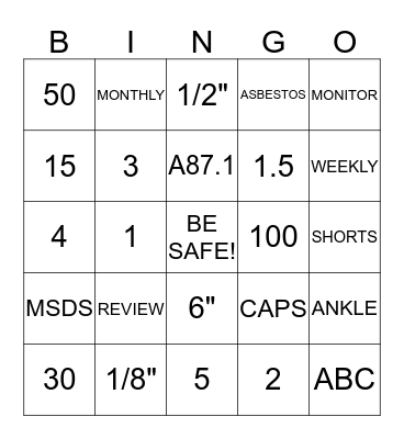 FLEET SERVICES BINGO! Bingo Card