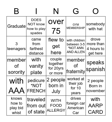 ICE BREAKER BINGO Card