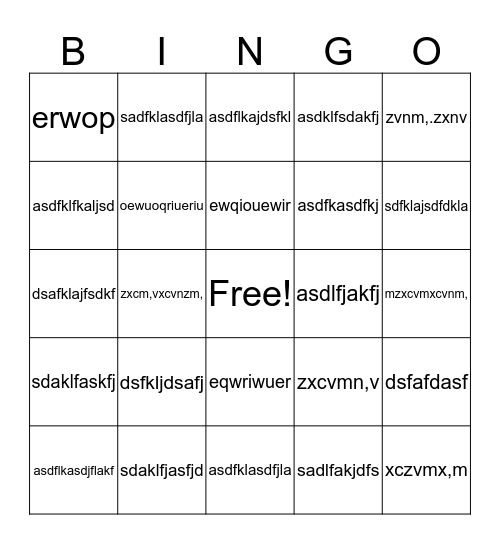 States Bingo Card