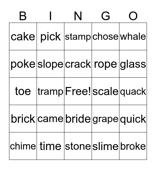 long and short mix Bingo Card