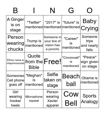 UC Graduation Bingo Card