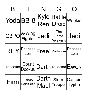 May The 4th Be With You Bingo Card