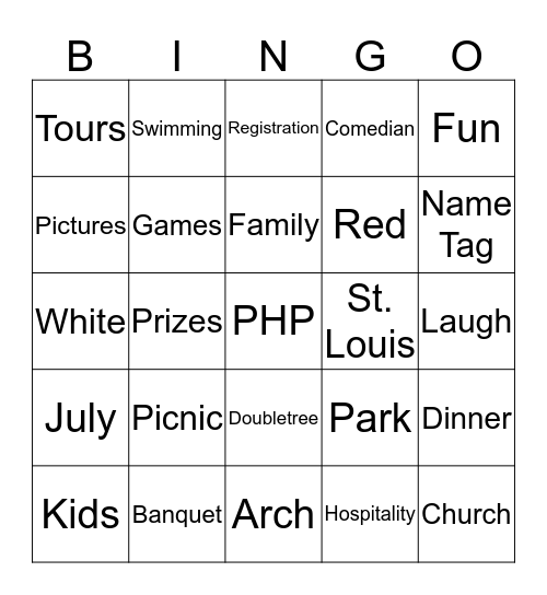 PHP FAMILY REUNION Bingo Card