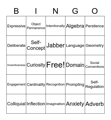 TN-ELDS Vocabulary Bingo Card