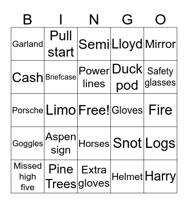 Dumb and Dumber Bingo Card