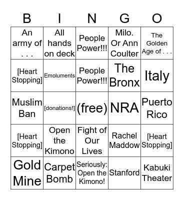 ADR 2017 Bingo Card
